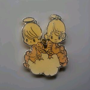 Vintage Precious Moments Enesco Angels Boy Girl Pin Pinback Collectible Lapel
